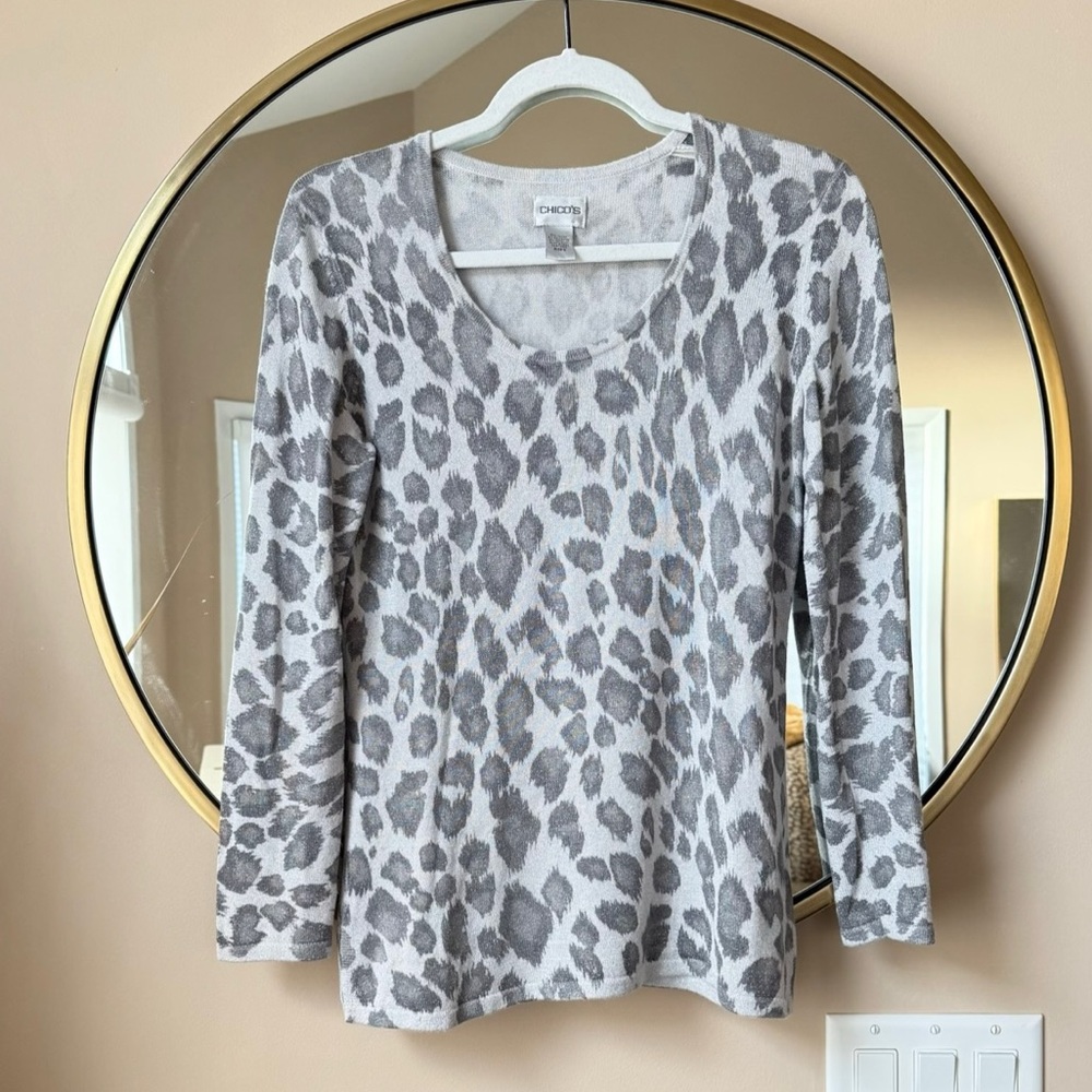 Chicos Leopard Print Sweater